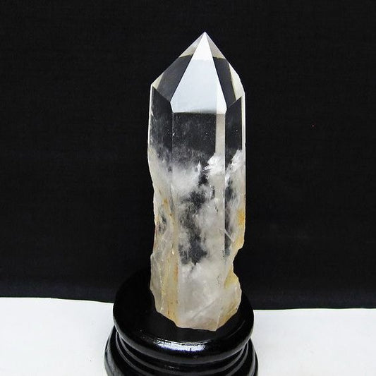 水晶 六角柱 水晶 ポイント 台座付属 置物 原石 一点物 152-4591