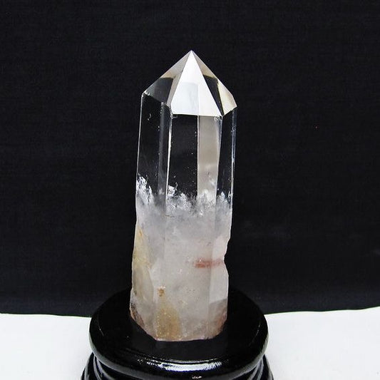 水晶 六角柱 水晶 ポイント 原石 置物 台座付属 一点物 152-4618