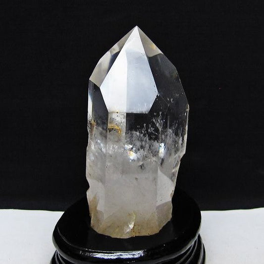 水晶 六角柱 水晶 ポイント 原石 置物 台座付属 一点物 152-4626