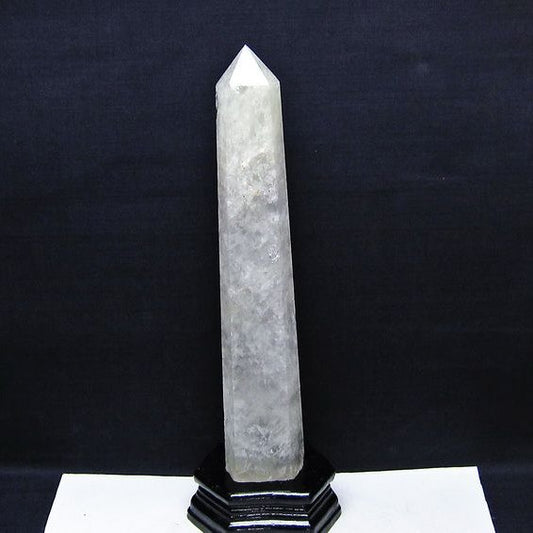 水晶 六角柱 水晶 ポイント 原石 置物 台座付属 一点物 152-4670
