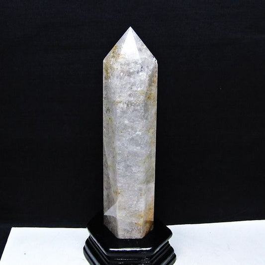 水晶 六角柱 水晶 ポイント 原石 置物 台座付属 一点物 152-4674
