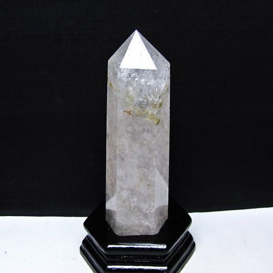 水晶 六角柱 水晶 ポイント 原石 置物 台座付属 一点物 152-4690
