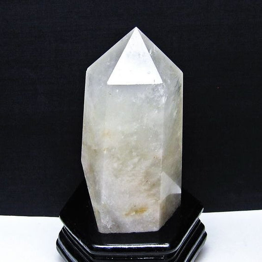 1.2Kg 水晶 六角柱 水晶 ポイント 原石 置物 台座付属 一点物 152-4706
