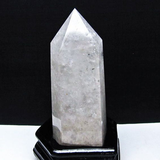 1.1Kg 水晶 六角柱 水晶 ポイント 原石 置物 台座付属 一点物 152-4709