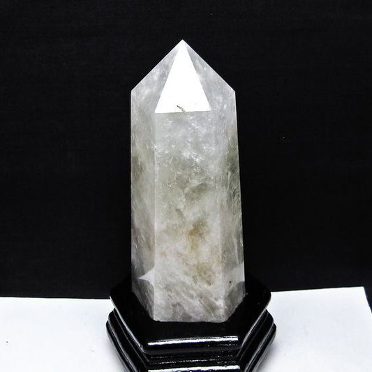 1.2Kg 水晶 六角柱 水晶 ポイント 原石 置物 台座付属 一点物 152-4711
