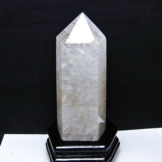 1.4Kg 水晶 六角柱 水晶 ポイント 原石 置物 台座付属 一点物 152-4712