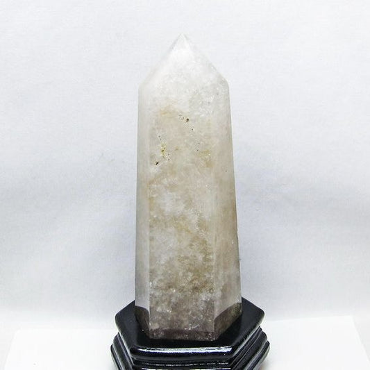 1.6Kg 水晶 六角柱 水晶 ポイント 原石 置物 台座付属 一点物 152-4725