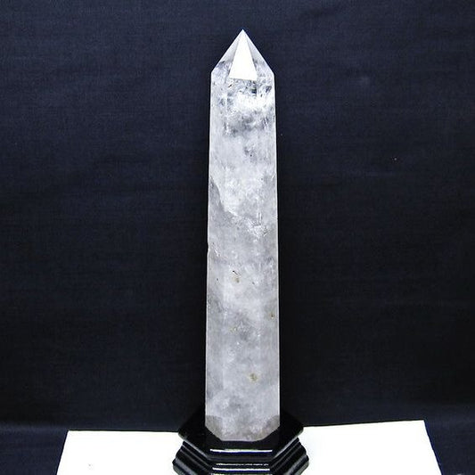 1.2Kg 水晶 六角柱 水晶 ポイント 原石 置物 台座付属 一点物 152-4730