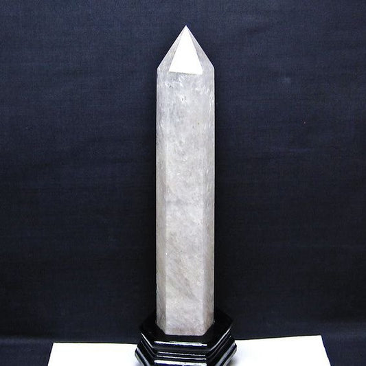 1.7Kg 水晶 六角柱 水晶 ポイント 原石 置物 台座付属 一点物 152-4731