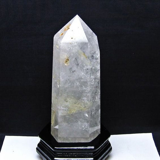 1.9Kg 水晶 六角柱 水晶 ポイント 原石 置物 台座付属 一点物 152-4734