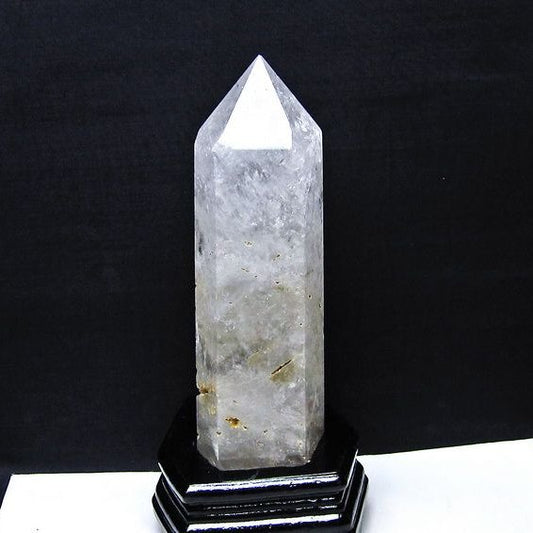 1.2Kg 水晶 六角柱 水晶 ポイント 原石 置物 台座付属 一点物 152-4738