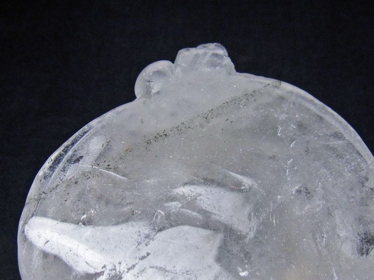 水晶 手彫り-卓上置物-キンセン-金蟾 ガーデンクォーツ 一点物 154-77