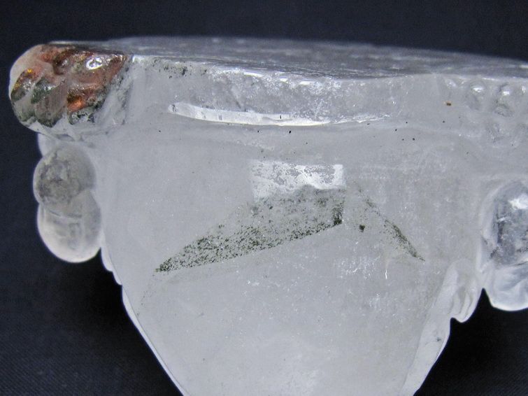 水晶 手彫り-卓上置物-キンセン-金蟾 ガーデンクォーツ 一点物 154-78