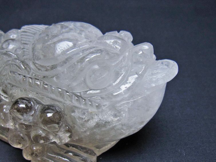 水晶 手彫り-卓上置物-キンセン-金蟾 一点物 154-79
