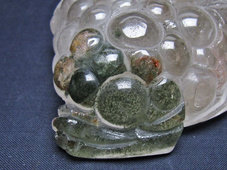 水晶 手彫り-卓上置物-キンセン-金蟾 ガーデンクォーツ 一点物 154-83