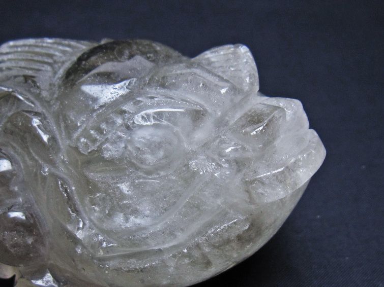 水晶 手彫り-卓上置物-キンセン-金蟾 一点物 154-86