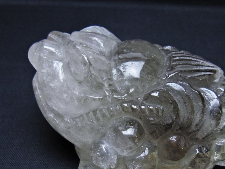 水晶 手彫り-卓上置物-キンセン-金蟾 一点物 154-86