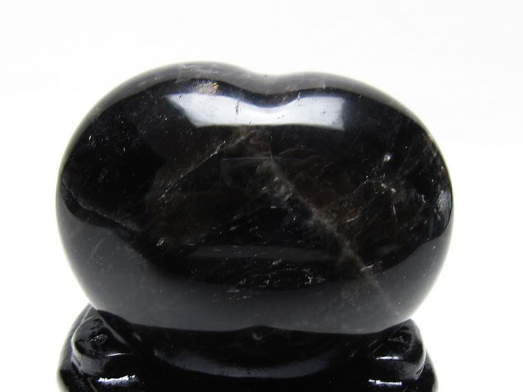モリオン 置物 黒水晶 ハート 台座付属 一点物 155-1009