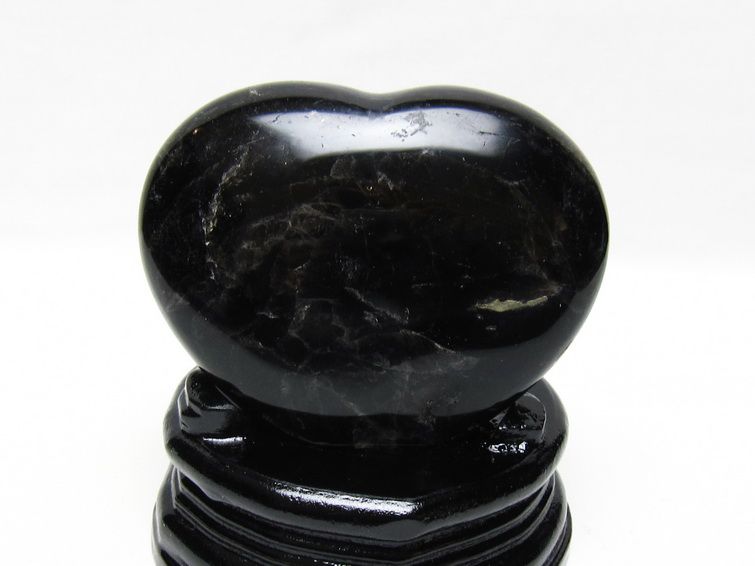 黒水晶 置物 モリオン ハート 台座付属 一点物 155-1095