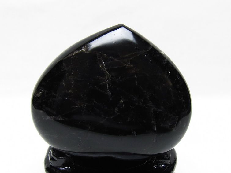 黒水晶 置物 モリオン ハート 台座付属 一点物 155-1095