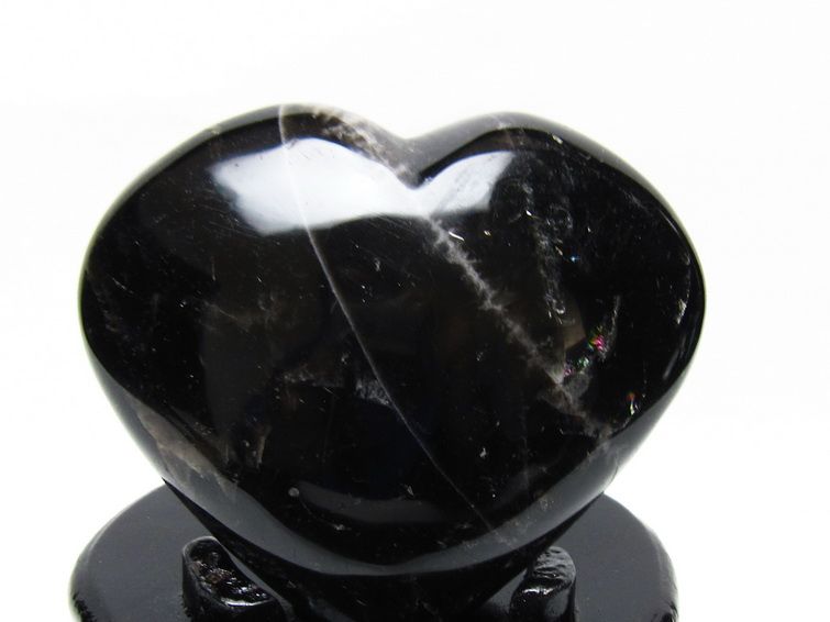 黒水晶 置物 モリオン ハート 台座付属 一点物 155-1096