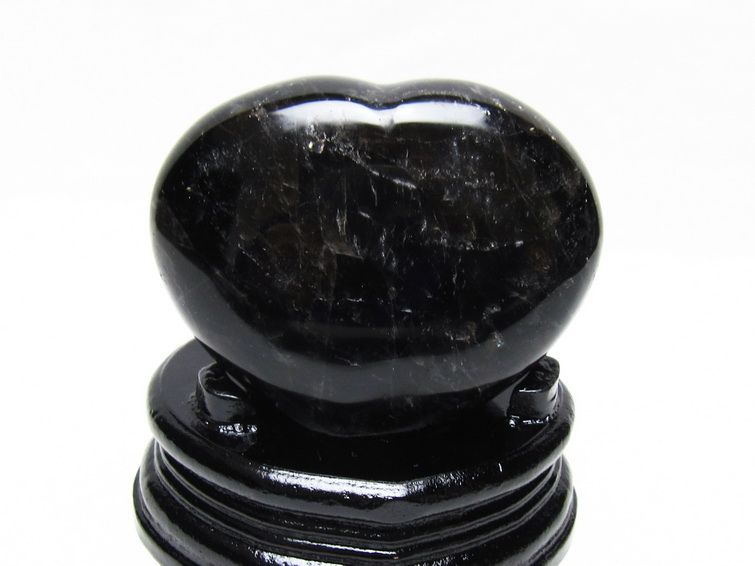 黒水晶 置物 モリオン ハート 台座付属 一点物 155-1097