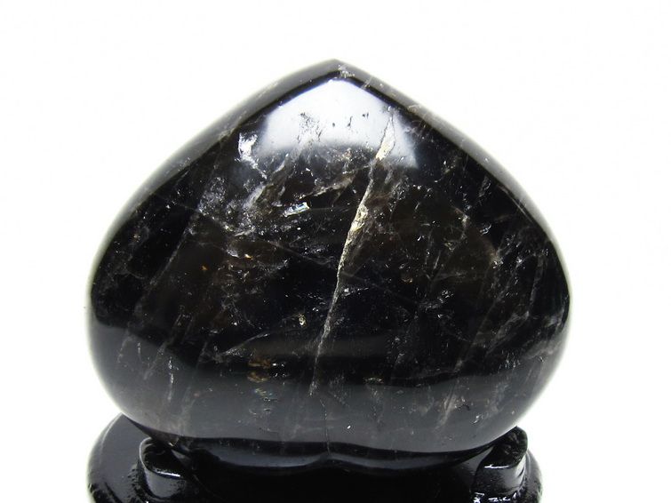 黒水晶 置物 モリオン ハート 台座付属 一点物 155-1097