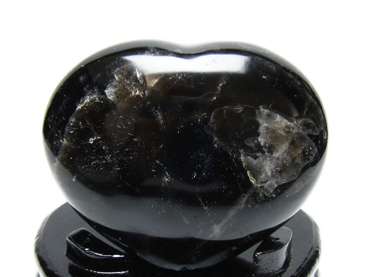 黒水晶 置物 モリオン ハート 台座付属 一点物 155-1098