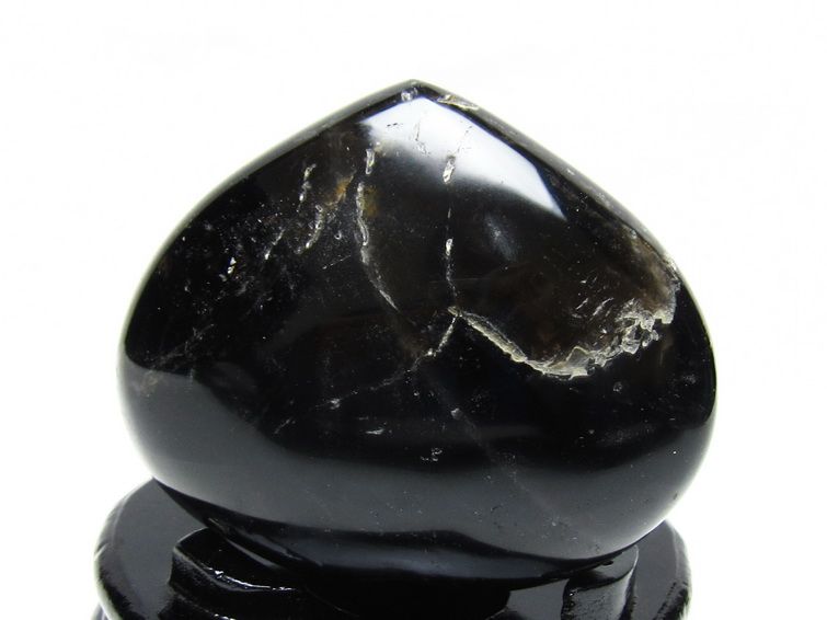 黒水晶 置物 モリオン ハート 台座付属 一点物 155-1098