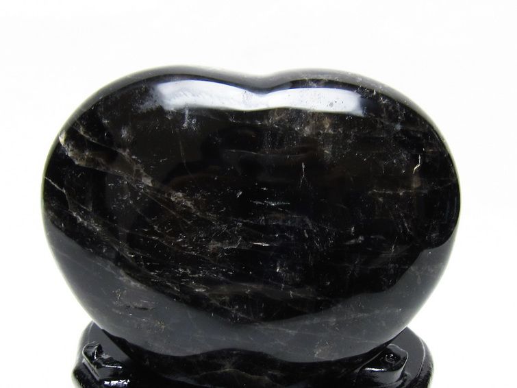 黒水晶 置物 モリオン ハート 台座付属 一点物 155-1099