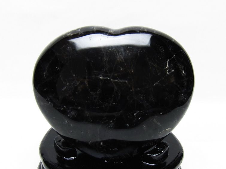 黒水晶 置物 モリオン ハート 台座付属 一点物 155-1100