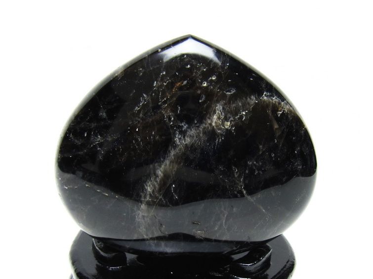 黒水晶 置物 モリオン ハート 台座付属 一点物 155-1100