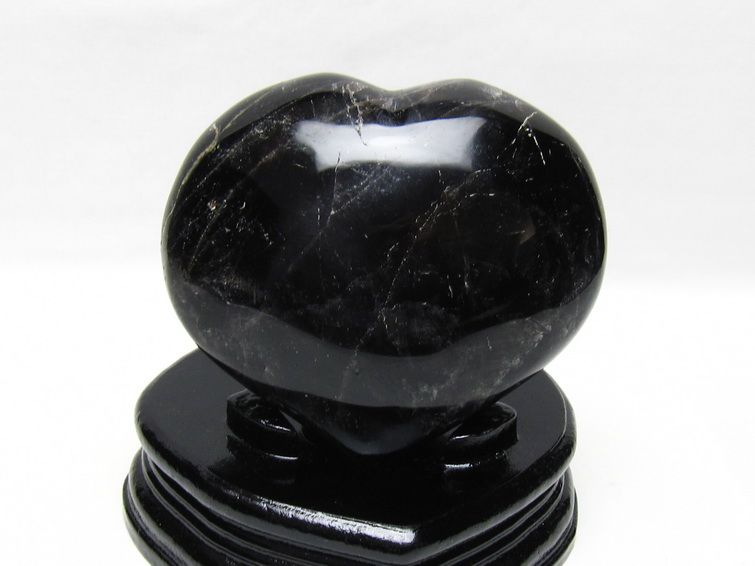 黒水晶 置物 モリオン ハート 台座付属 一点物 155-1102