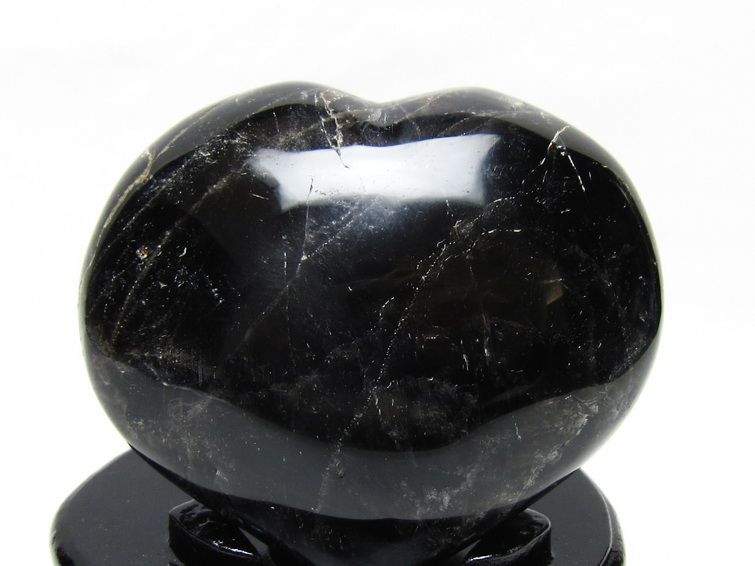 黒水晶 置物 モリオン ハート 台座付属 一点物 155-1102