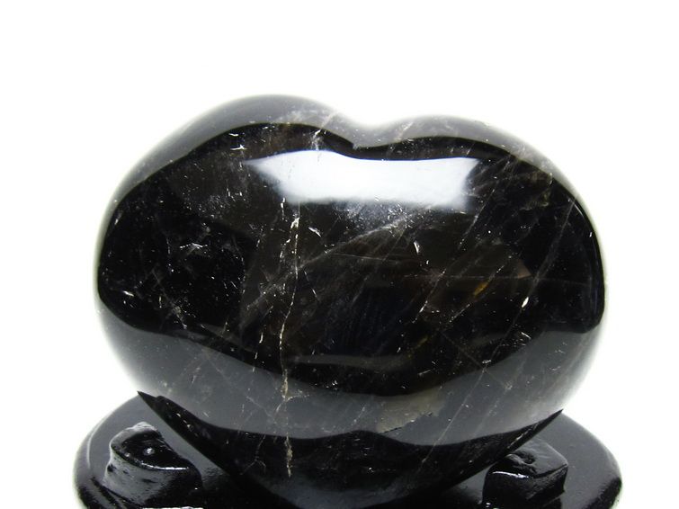 黒水晶 置物 モリオン ハート 台座付属 一点物 155-1103