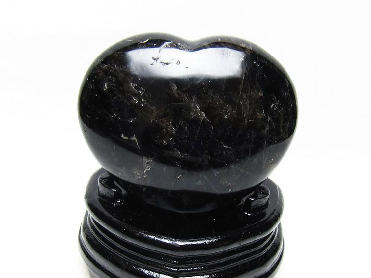 黒水晶 置物 モリオン ハート 台座付属 一点物 155-1104