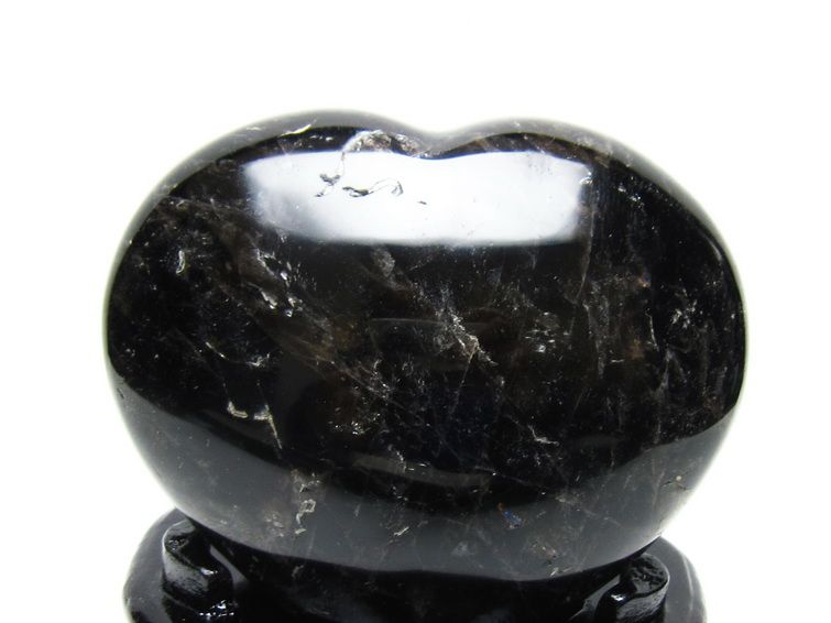 黒水晶 置物 モリオン ハート 台座付属 一点物 155-1104