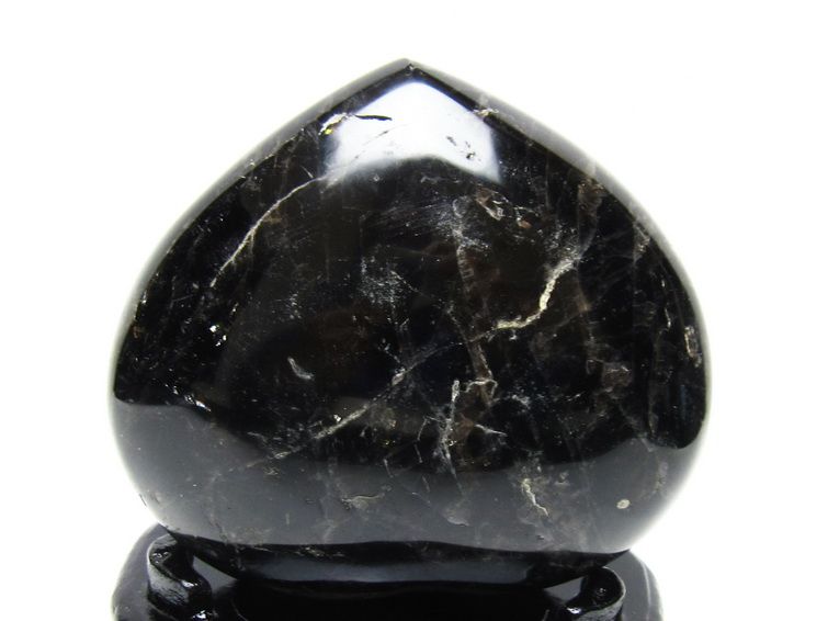 黒水晶 置物 モリオン ハート 台座付属 一点物 155-1104