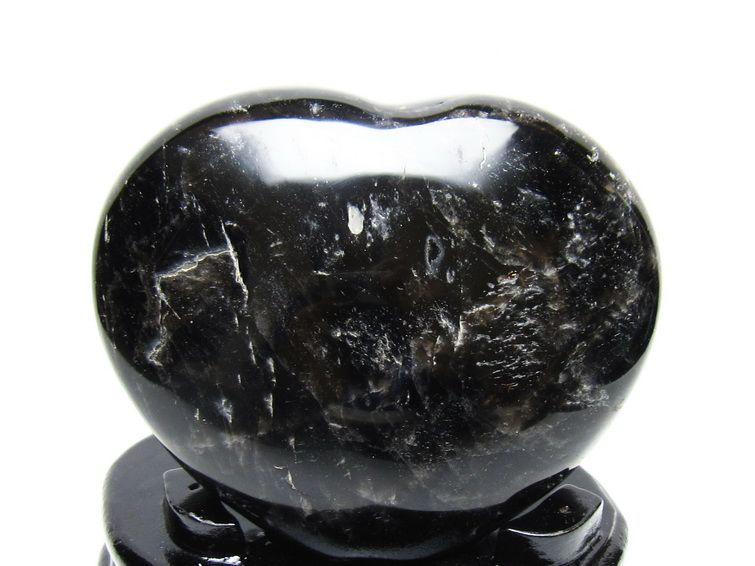 黒水晶 置物 モリオン ハート 台座付属 一点物 155-1105