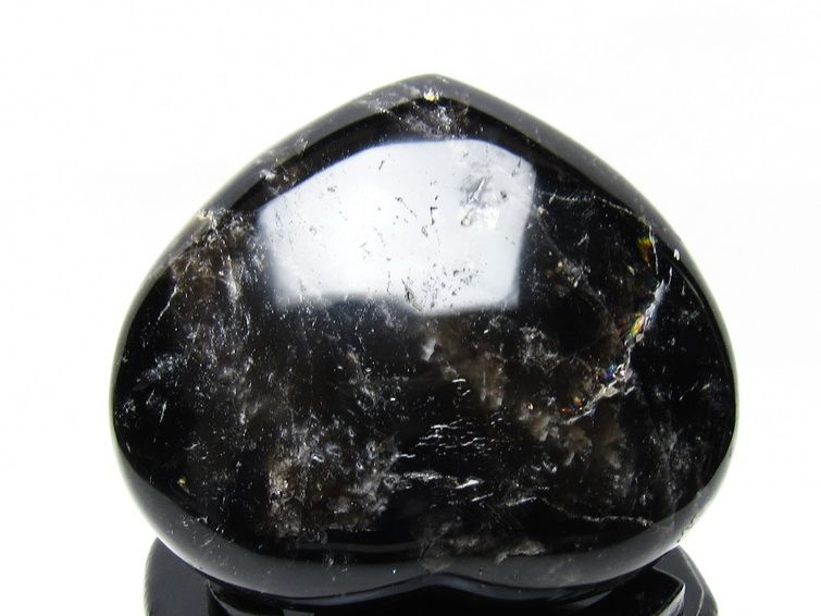 黒水晶 置物 モリオン ハート 台座付属 一点物 155-1105