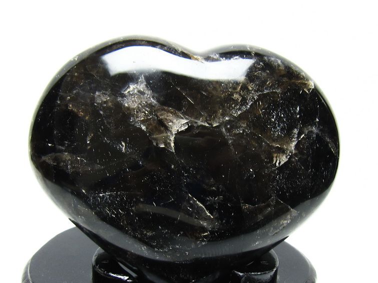 黒水晶 置物 モリオン ハート 台座付属 一点物 155-1106