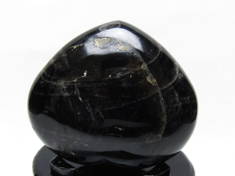 黒水晶 置物 モリオン ハート 台座付属 一点物 155-1107