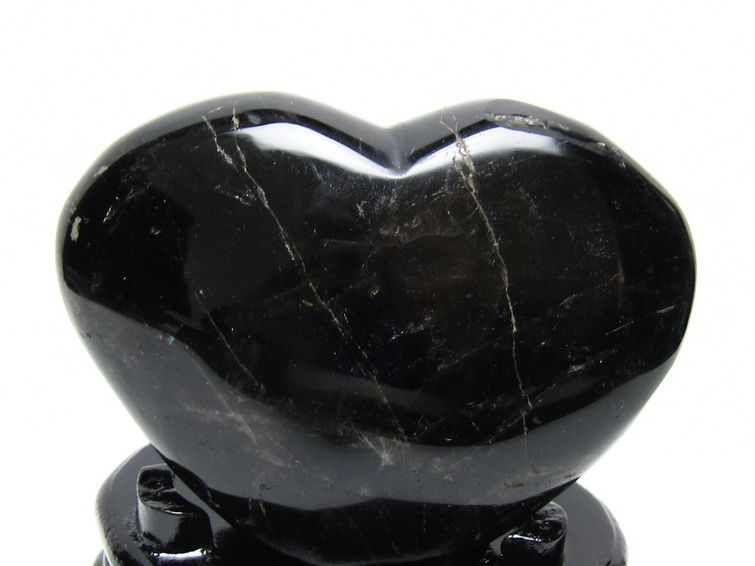 黒水晶 置物 モリオン ハート 台座付属 一点物 155-1108