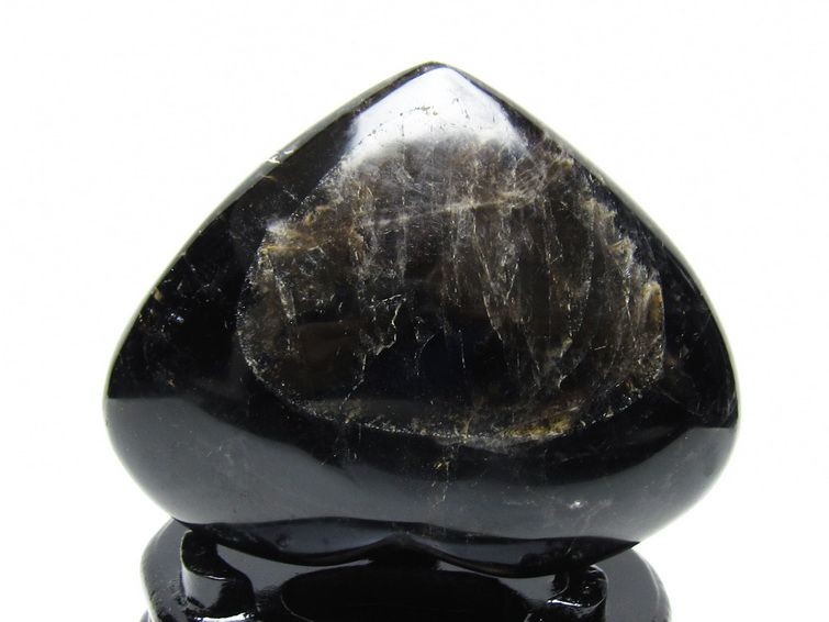 黒水晶 置物 モリオン ハート 台座付属 一点物 155-1108