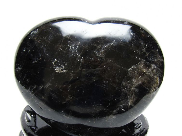 黒水晶 置物 モリオン ハート 台座付属 一点物 155-1109
