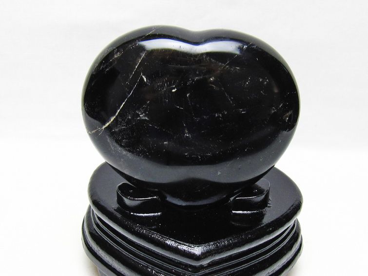 黒水晶 置物 モリオン ハート 台座付属 一点物 155-1110