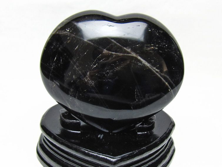 黒水晶 置物 モリオン ハート 台座付属 一点物 155-1112