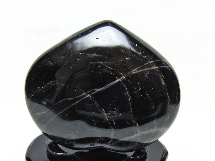 黒水晶 置物 モリオン ハート 台座付属 一点物 155-1112