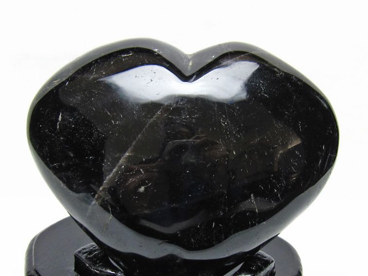 黒水晶 置物 モリオン ハート 台座付属 一点物 155-1113