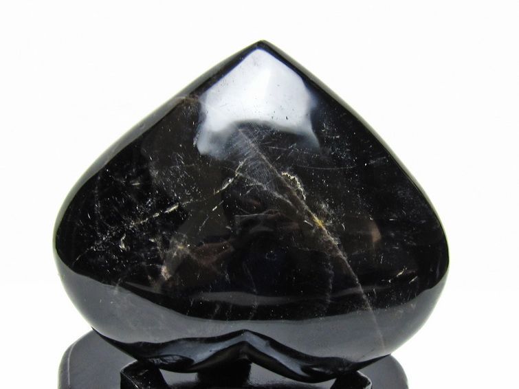 黒水晶 置物 モリオン ハート 台座付属 一点物 155-1113
